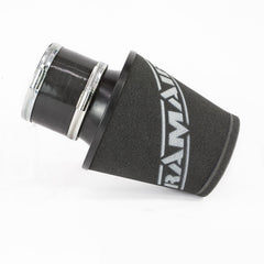 Ramair Foam Jet Stream Medium Cone Air Filter 100mm (3.9inch) OD Black with Silicone Coupler
