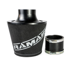 Ramair Large Foam Filter Aluminium Base 90mm (3.5inch) OD Black with Silicone Coupler