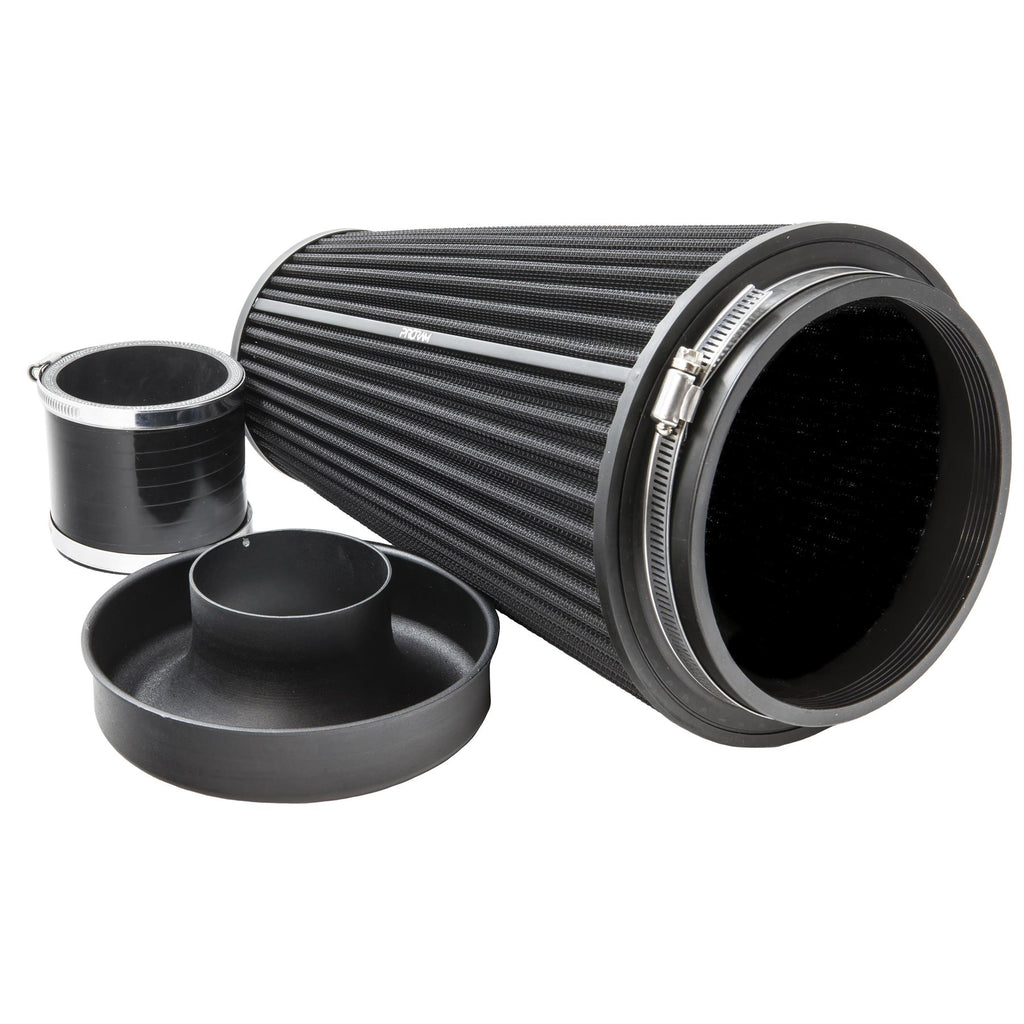 Ramair Pleated 90mm (3.5inch) ID Neck XLarge Cone Air Filter with Velocity Stack and Coupling