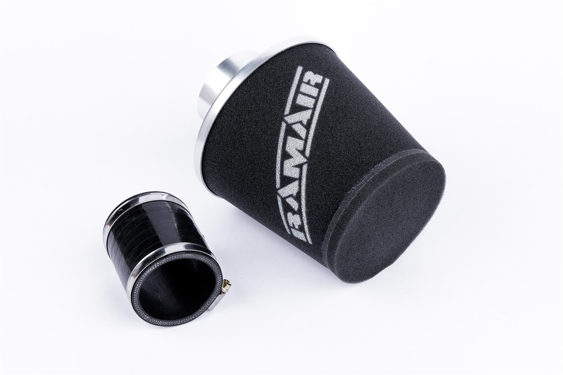 Ramair Foam Jet Stream Small Cone Air Filter 90mm (3.5inch)OD Silver with Silicone Coupling