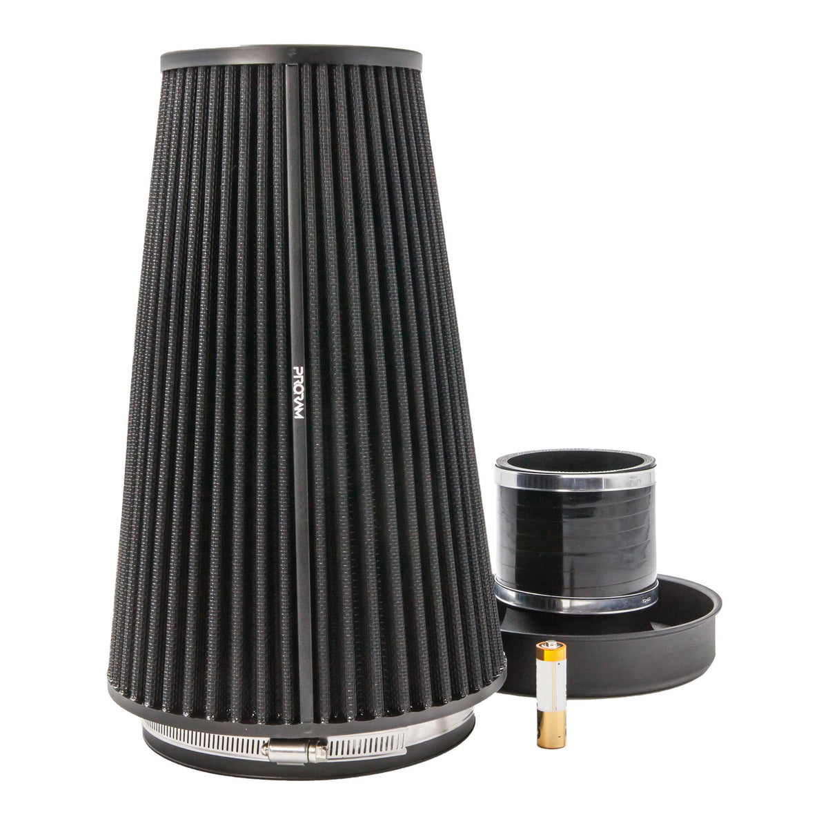 Ramair Pleated 90mm (3.5inch) ID Neck XLarge Cone Air Filter with Velocity Stack and Coupling