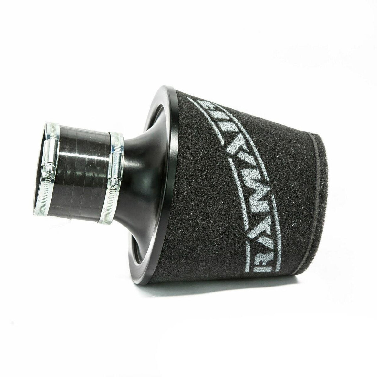 Ramair Large Foam Filter Aluminium Base 80mm (3.1inch) OD Black with Silicone Coupler
