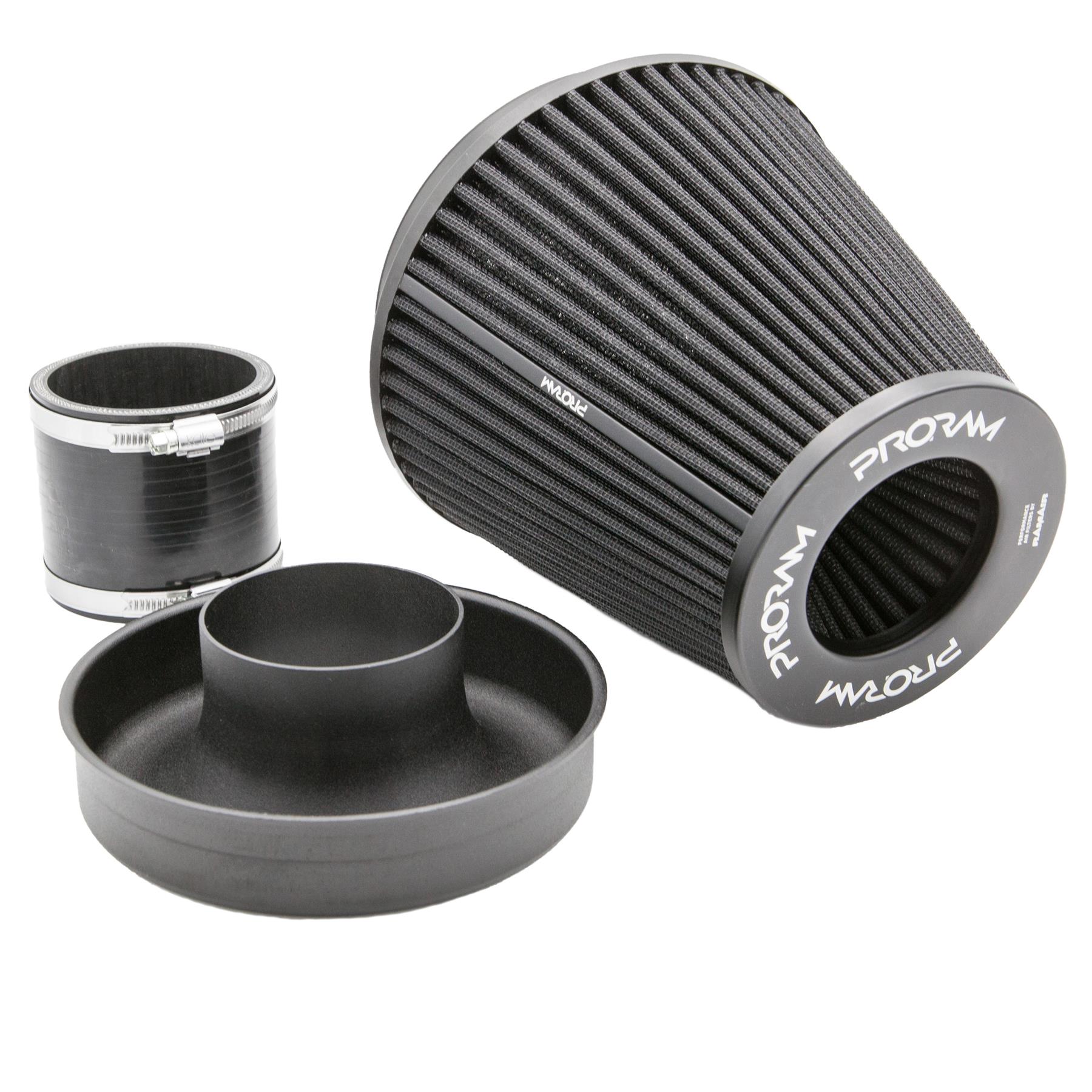 Proram 76mm (3inch) ID Neck Large Cone Air Filter with Velocity Stack and Coupling
