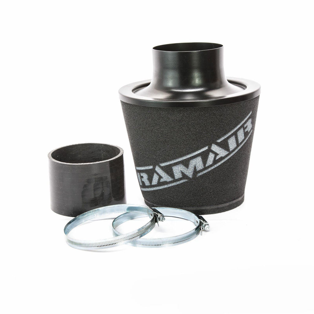 Ramair Large Foam Filter Aluminium Base 100mm (3.9inch) OD Black with Silicone Coupler