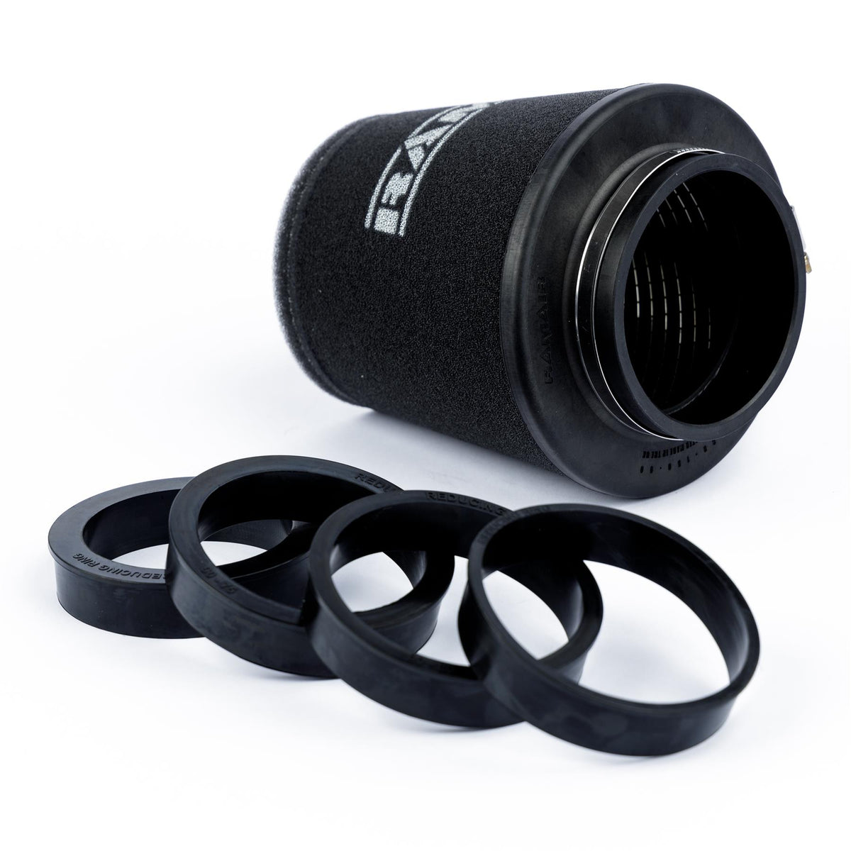ProMax Large Universal Foam Rubber Neck Air Filter in Enclosed Airbox With Reducing Rings