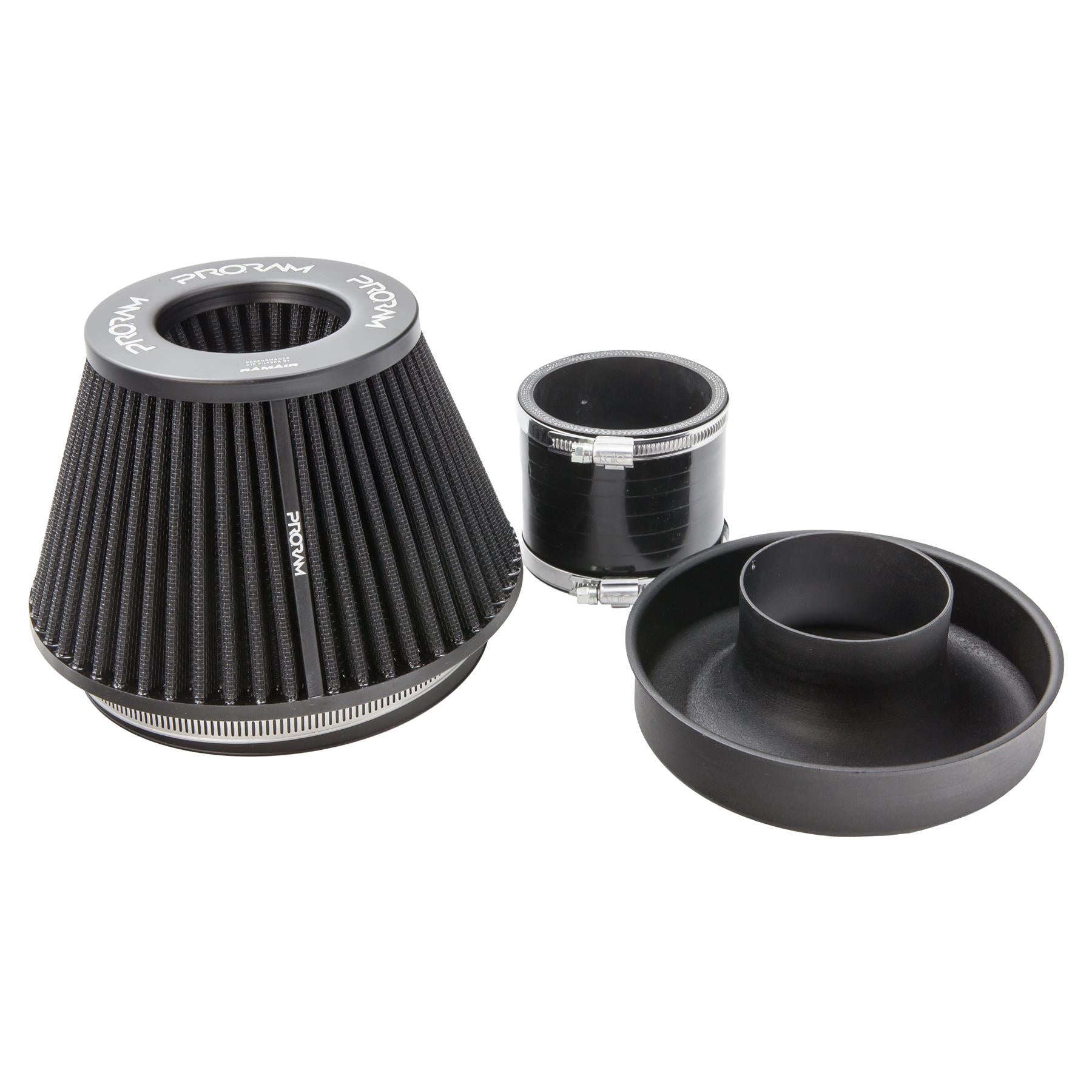 Ramair Pleated 80mm (3.1inch) ID Neck Medium Cone Air Filter with Velocity Stack and Coupling