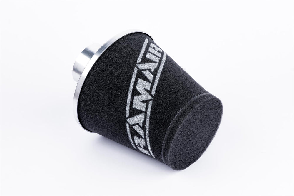 Ramair Foam Jet Stream Medium Cone Air Filter 70mm (2.75inch) OD Silver with Silicone Coupling
