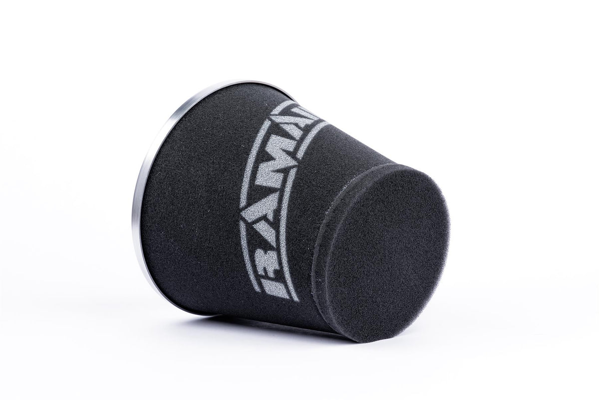 Ramair Foam Jet Stream Medium Cone Air Filter 80mm (3.1inch) OD Silver with Silicone Coupler