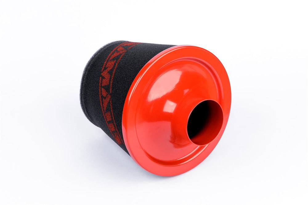 Ramair Foam Jet Stream Large Cone Air Filter 70mm (2.75inch) OD Red with Silicone Coupler