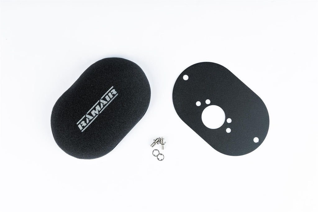 Domed Carb Air Filter & Baseplate to fit SU HS6 (Mini Offset) - 65mm Internal Height
