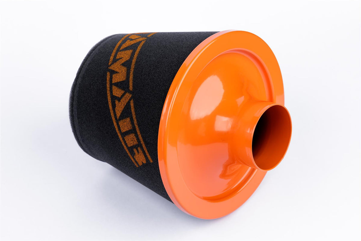 Ramair Foam Jet Stream Large Cone Air Filter 70mm (2.75inch) OD Orange with Silicone Coupler