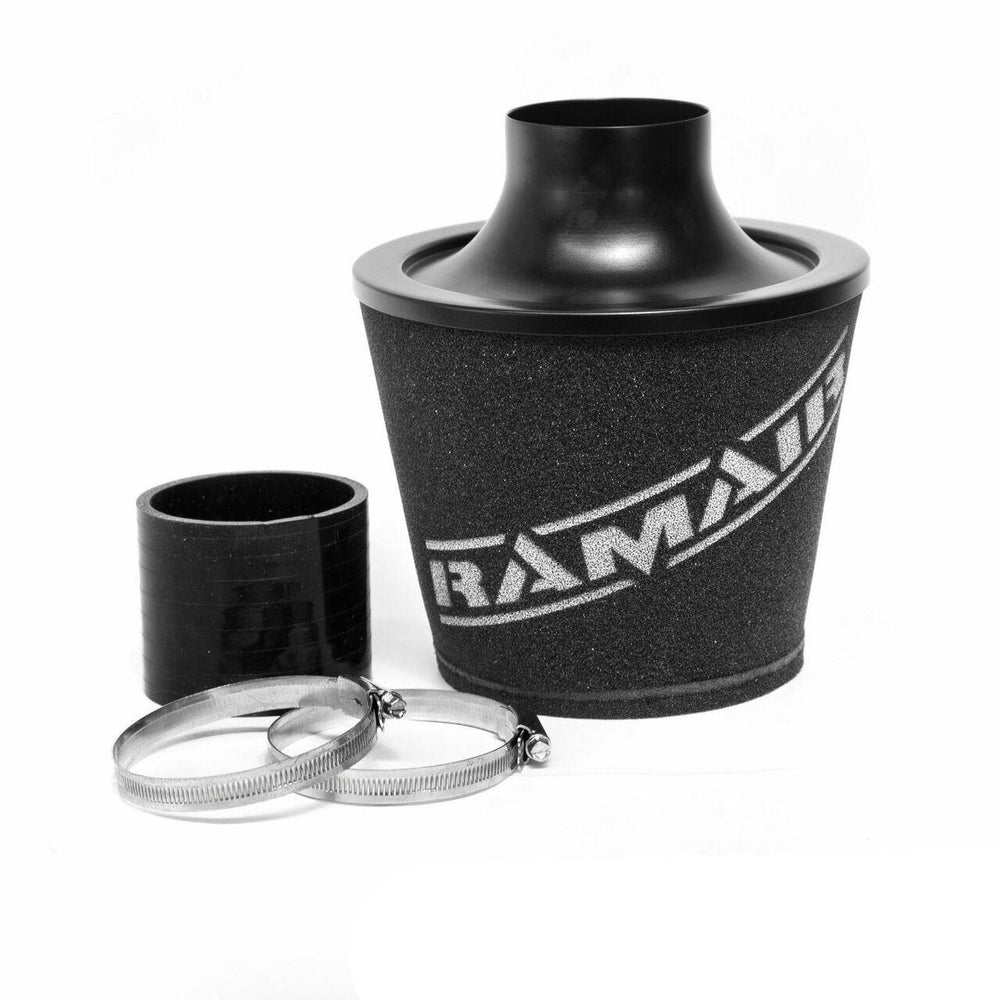Ramair Large Foam Filter Aluminium Base 80mm (3.1inch) OD Black with Silicone Coupler