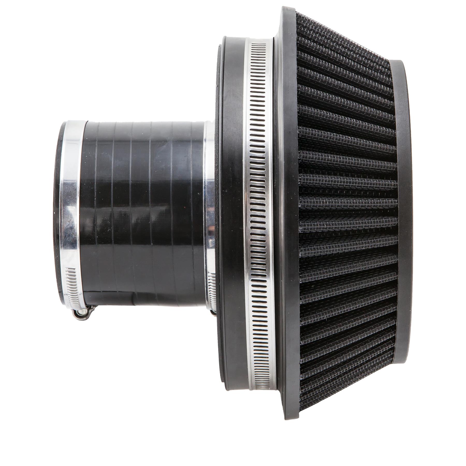 Ramair Pleated 80mm (3.1inch) ID Neck Small Cone Air Filter with Velocity Stack and Coupling