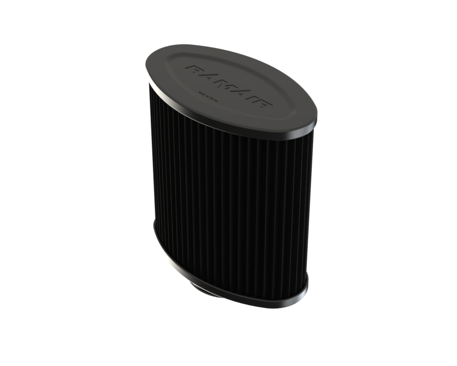 Ramair 2.7" (70mm) ID Rubber Neck Pleated Universal Oval Filter