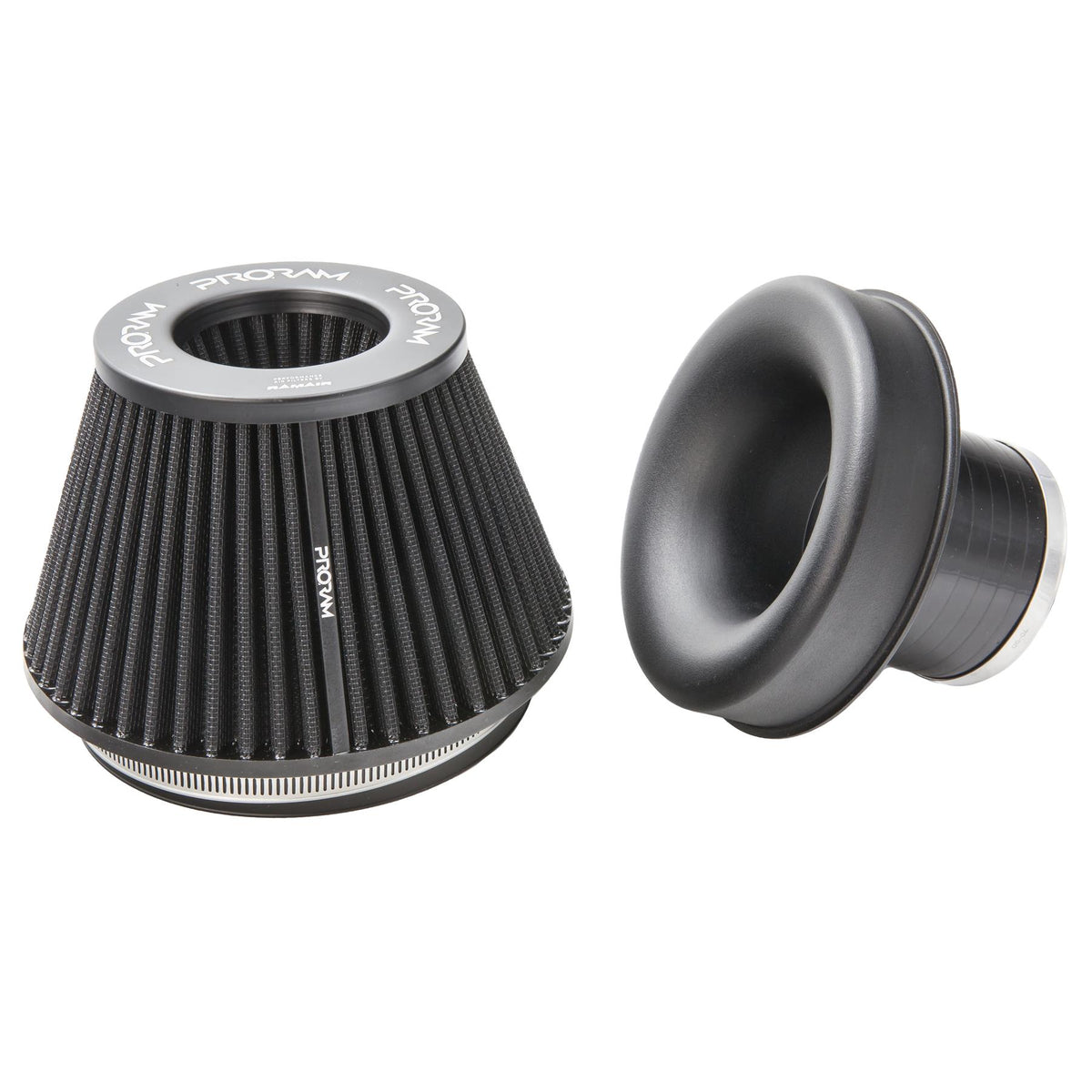 Ramair Pleated 102mm (4inch) ID Neck Medium Cone Air Filter with Velocity Stack and Coupling