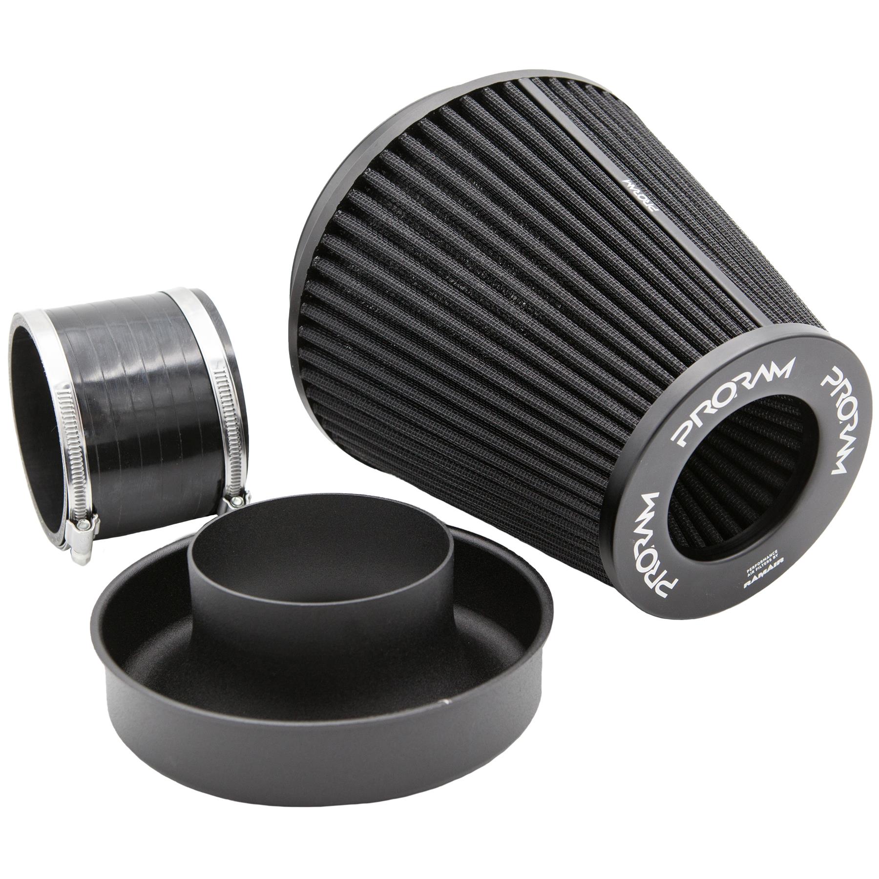 Stack Injection Air Filters PRORAM Ramair Pleated 90mm (3.5inch) ID Neck Large Cone Air Filter ...