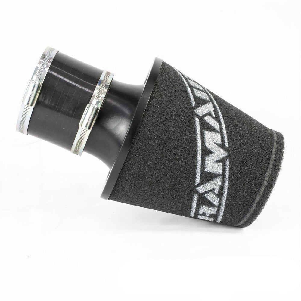 Ramair Medium Foam Filter Aluminium Base 90mm (3.5inch)OD Black with Silicone Coupler