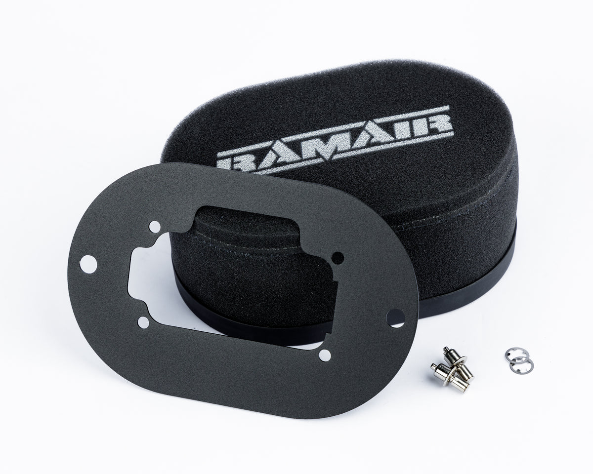 Filtre à air en mousse pour carburateur avec embase pour Weber 32/36 DGV/DGEV, 38 DGAS/DGMS - Hauteur interne 100 mm