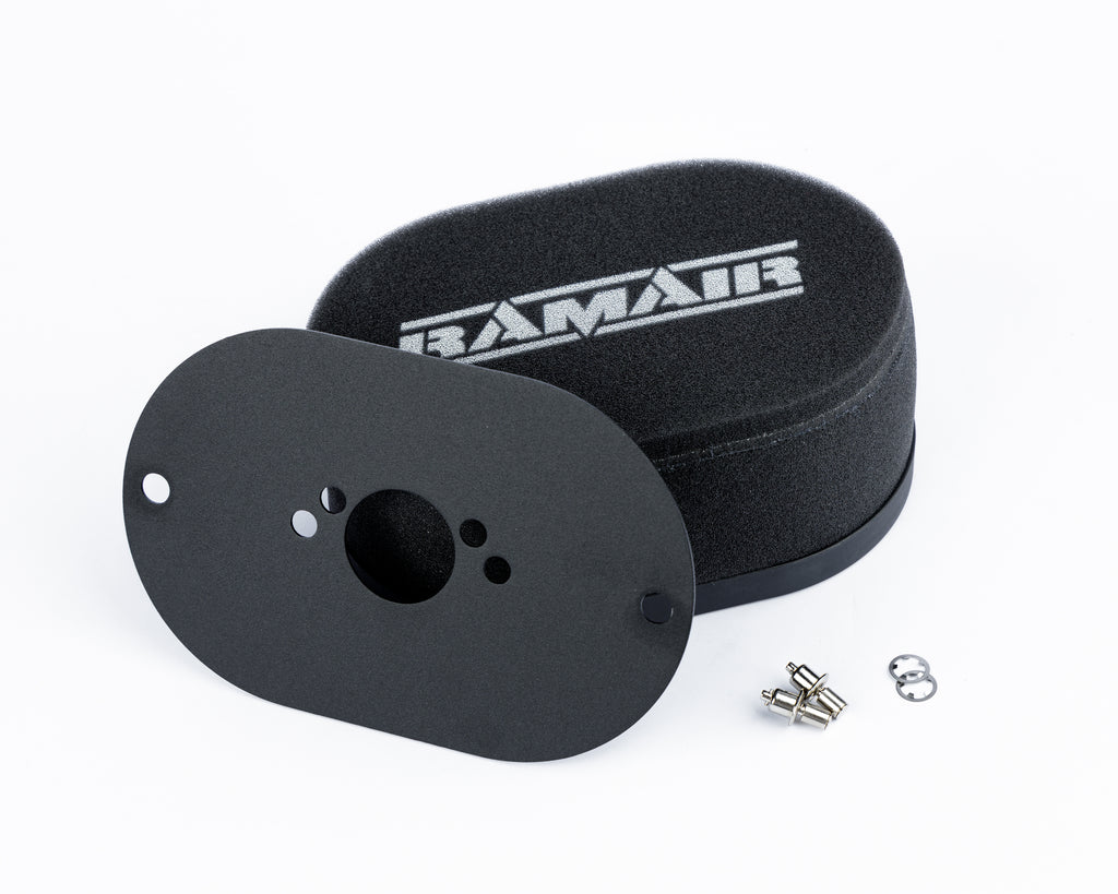 Filtre à air en mousse pour carburateur avec plaque de base, pour SU HS2 1,25" (32 mm Mini Offset) - Hauteur interne 25 mm