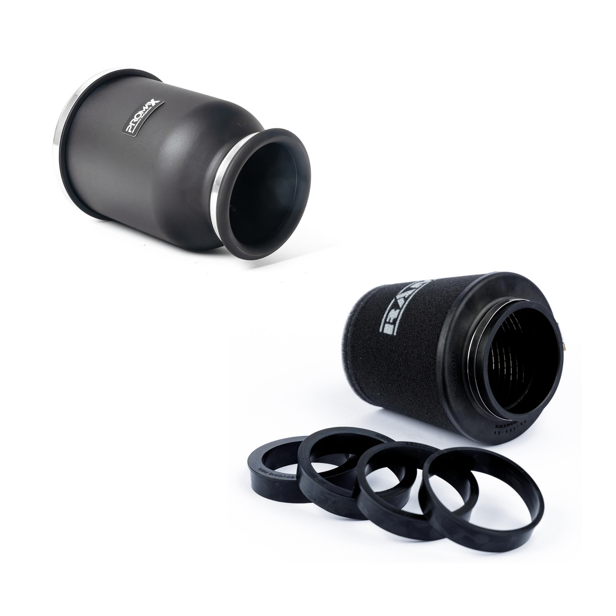 ProMax Large Universal Foam Rubber Neck Air Filter in Enclosed Airbox With Reducing Rings