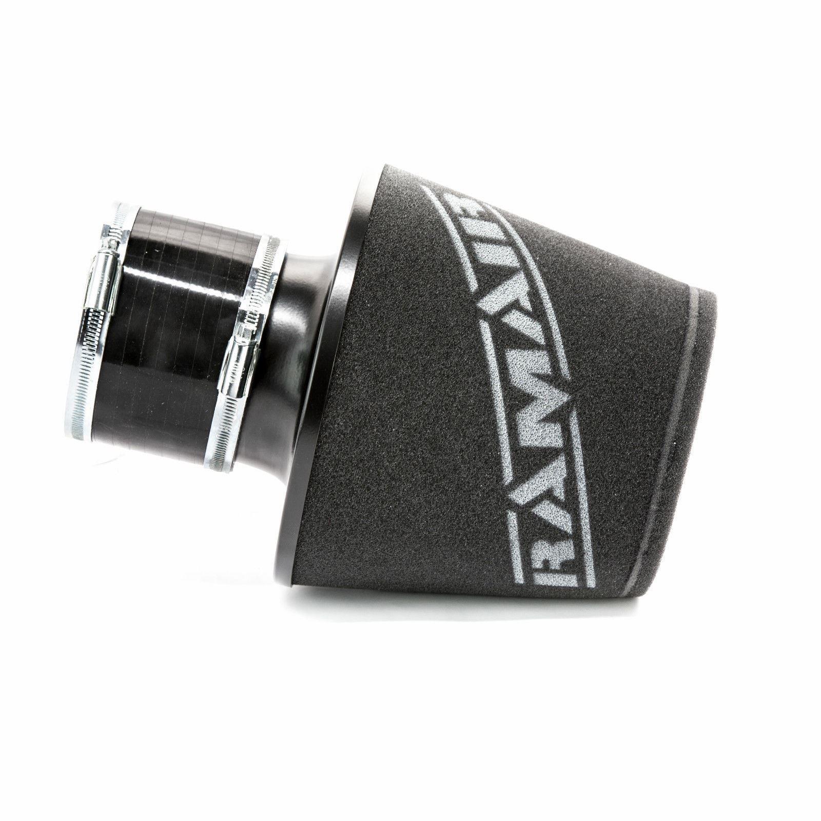Ramair Large Foam Filter Aluminium Base 100mm (3.9inch) OD Black with Silicone Coupler