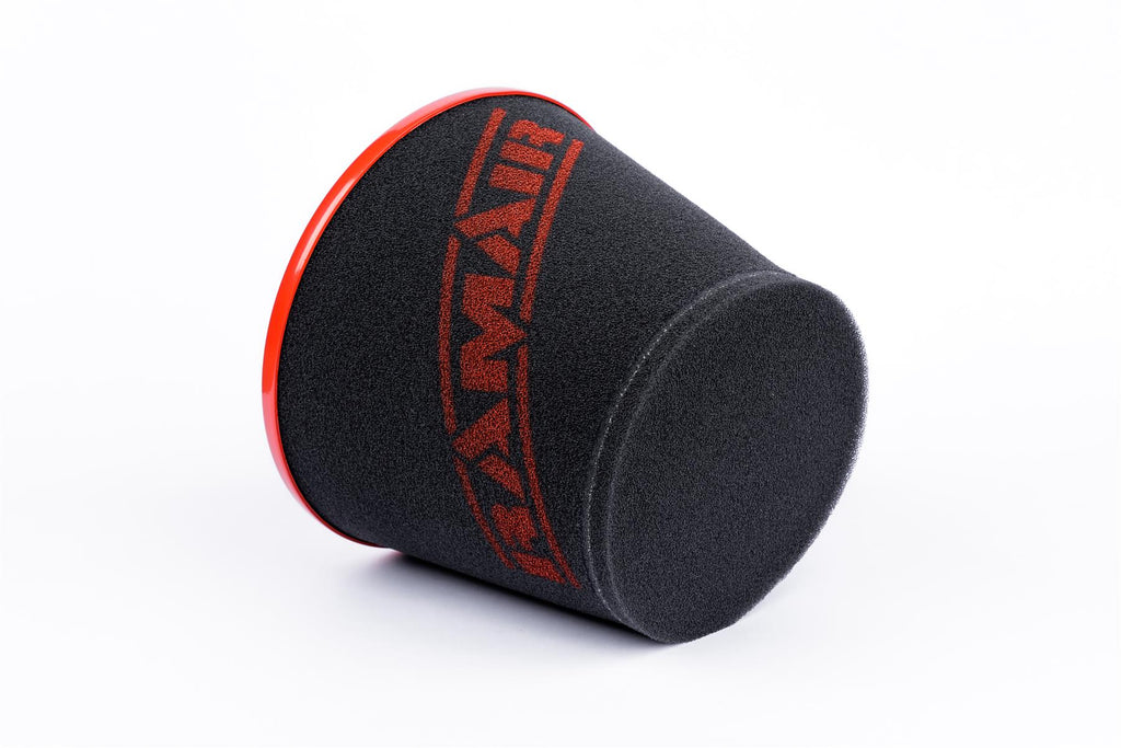 Ramair Foam Jet Stream Large Cone Air Filter 70mm (2.75inch) OD Red with Silicone Coupler