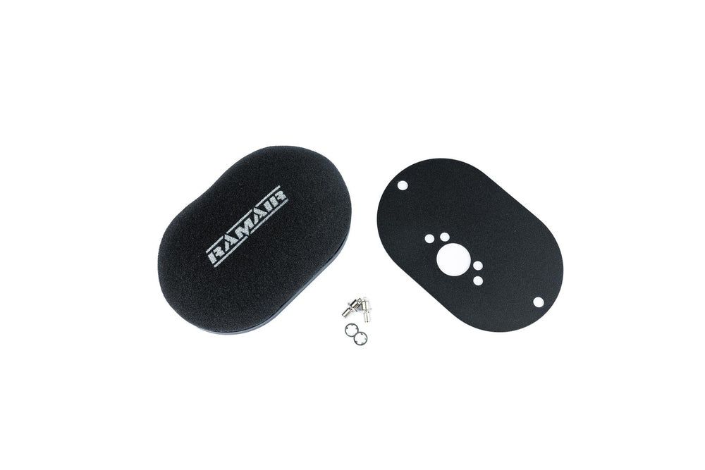 Domed Carb Air Filter & Baseplate to fit SU HS2 1.25in (32mm Mini Offset) - 100mm Internal Height