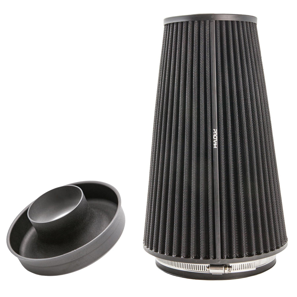 Ramair Pleated 70mm (2.75inch) ID Neck XLarge Cone Air Filter with Velocity Stack and Coupling