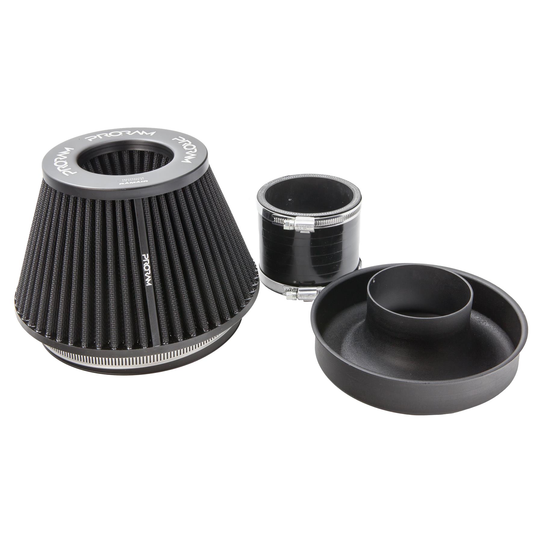 Ramair Pleated 90mm (3.5inch) ID Neck Medium Cone Air Filter with Velocity Stack and Coupling