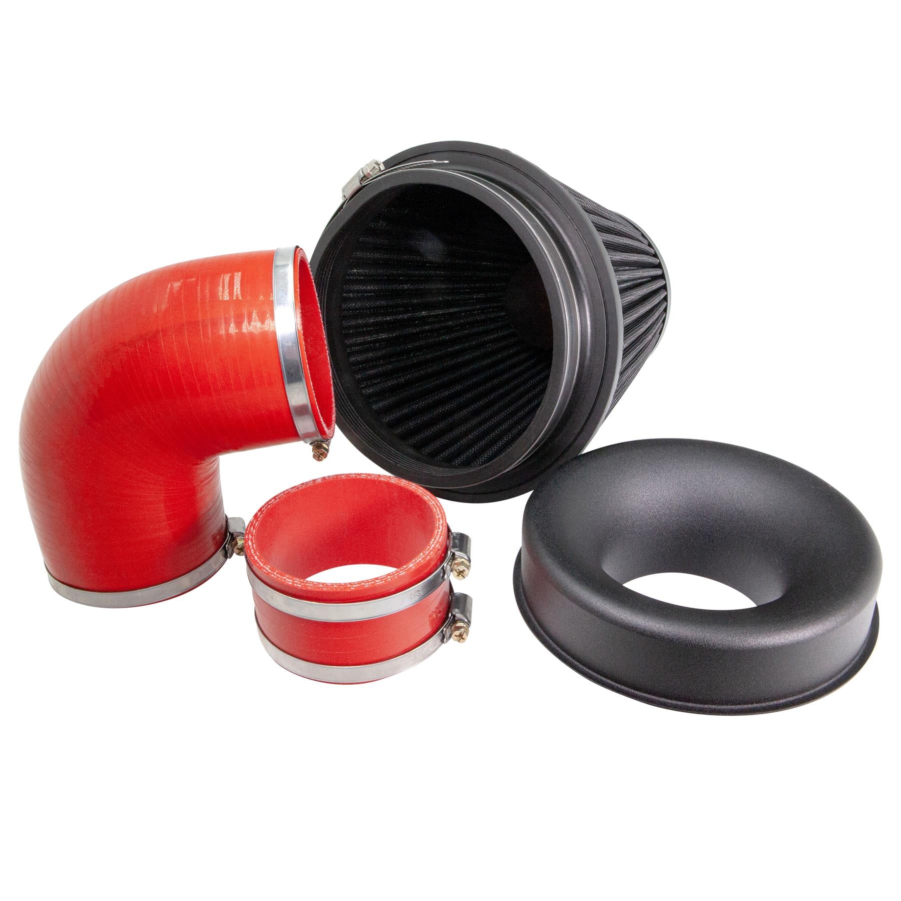 Performance Pleated Induction Kit for MK2 Focus ST - Red Hoses