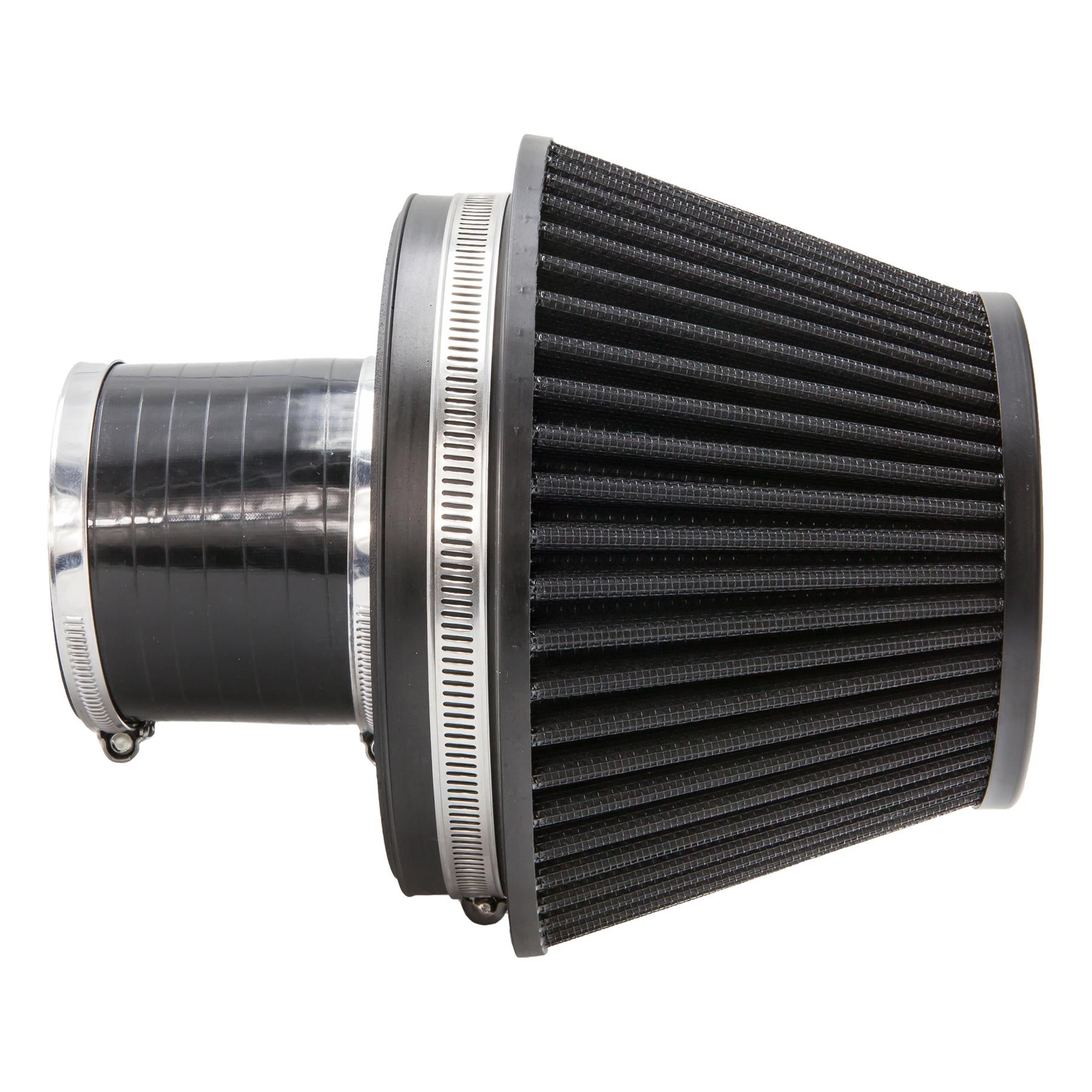 Ramair Pleated 76mm (3inch) ID Neck Medium Cone Air Filter with Velocity Stack and Coupling
