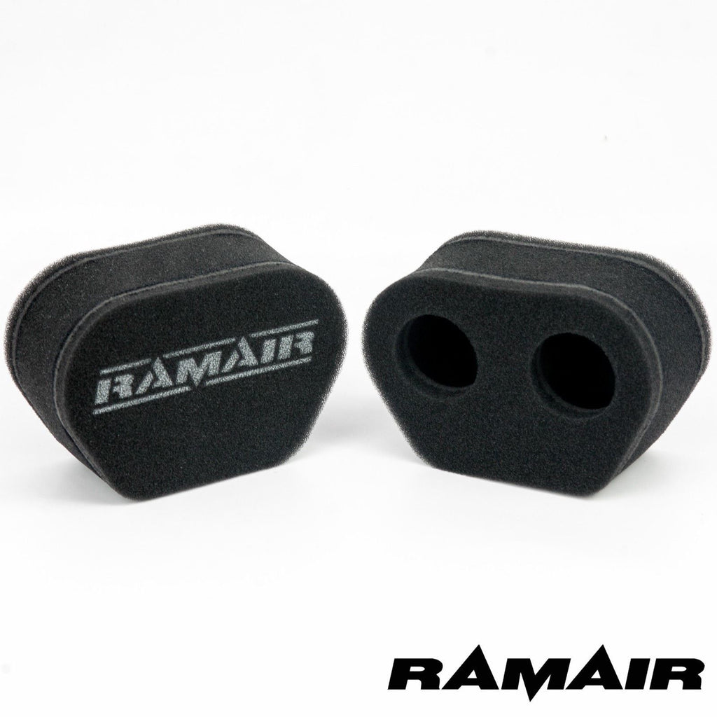 2x Twin Inlet Motorcycle Carb Sock Foam Air Filter 74mm