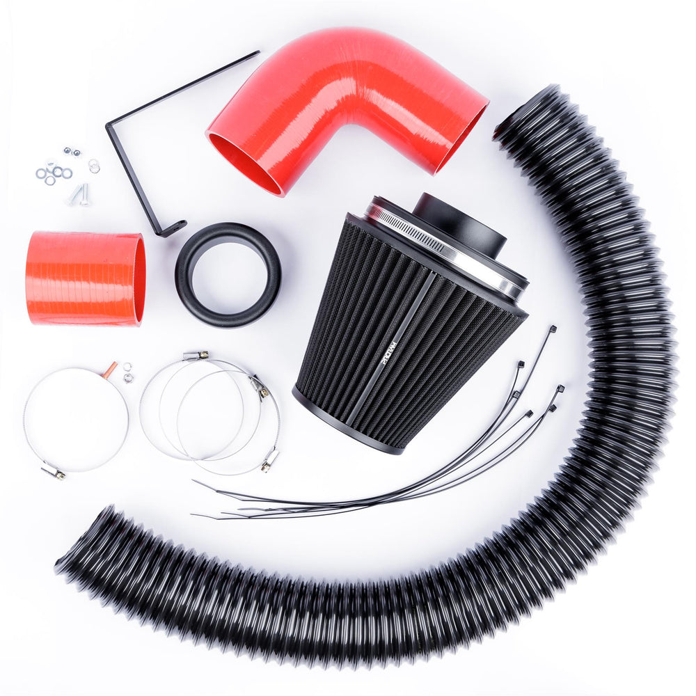 Performance Pleated Induction Kit for VW MK5 Golf R32 3.2 V6 - Red Hoses