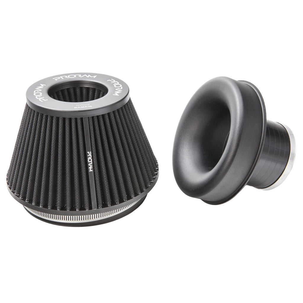 Ramair Pleated 83mm (3.25inch) ID Neck Medium Cone Air Filter with Velocity Stack and Coupling