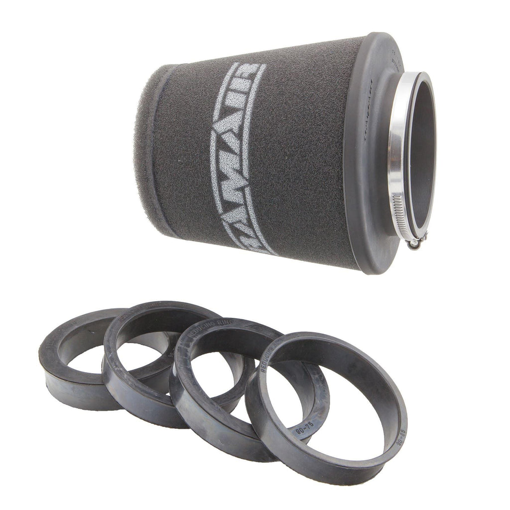 Ramair Foam 70-90mm (2.75 - 3.5inch) ID Neck Polymer Base Neck Cone Air Filter Universal with Reducing Rings