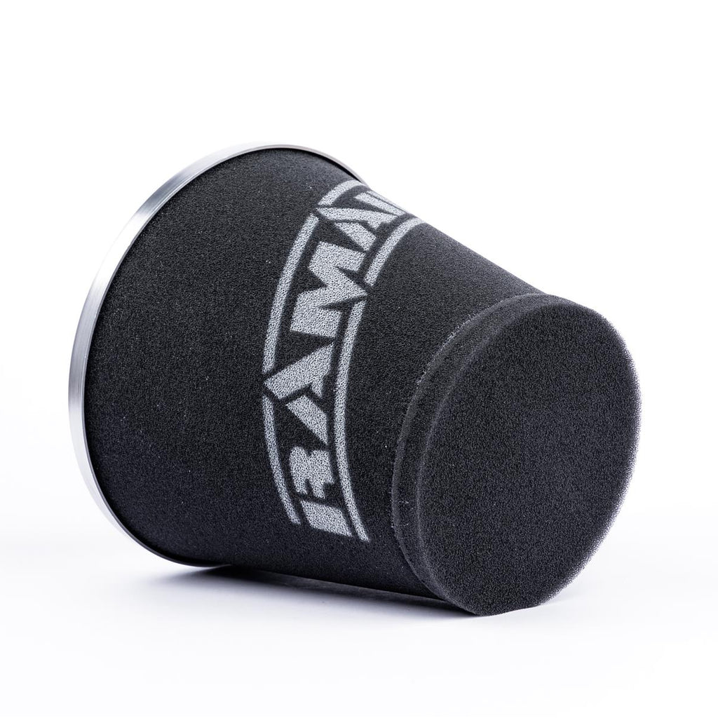Ramair Foam Jet Stream Medium Cone Air Filter 70mm (2.75inch) OD Silver with Silicone Coupling