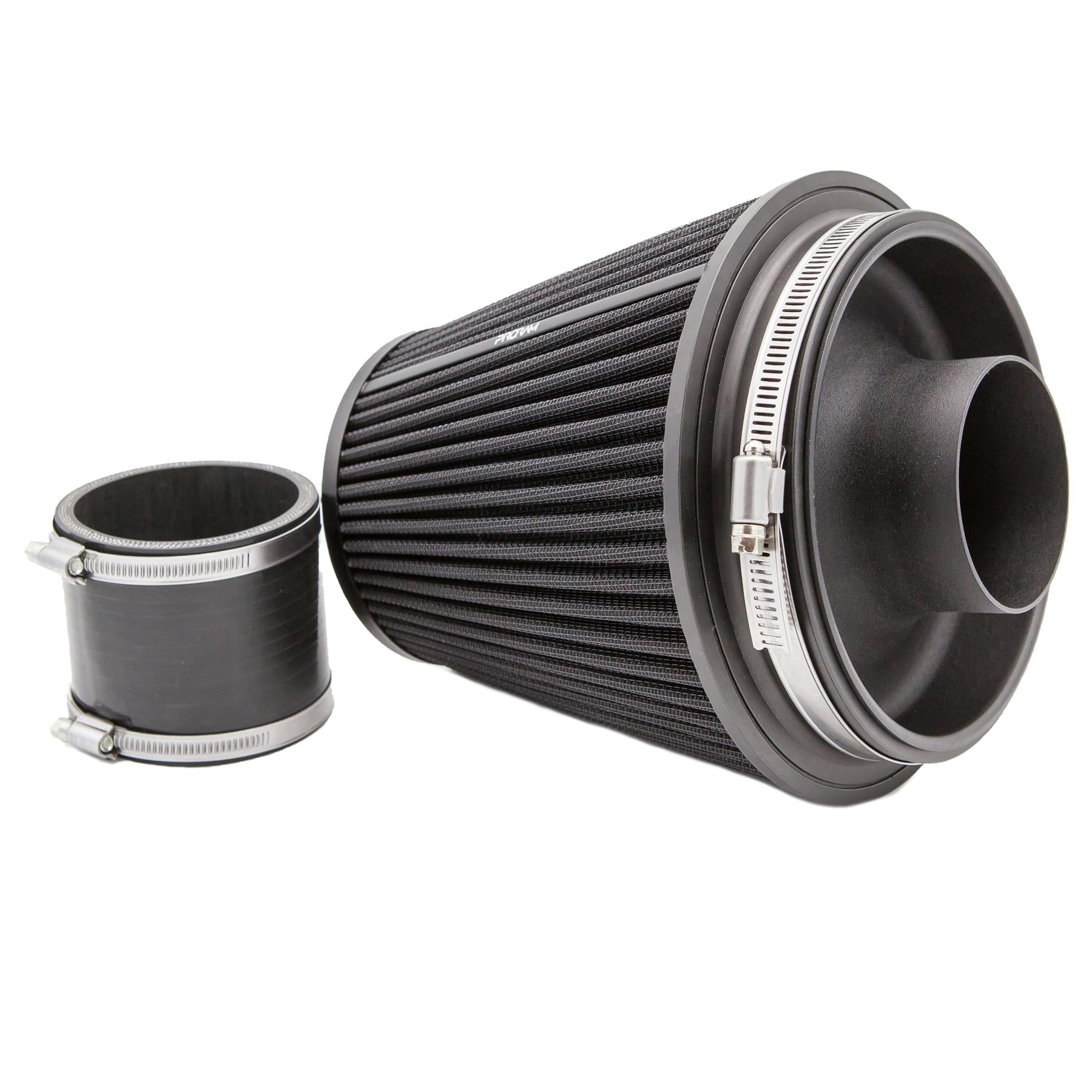Proram 76mm (3inch) ID Neck Large Cone Air Filter with Velocity Stack and Coupling
