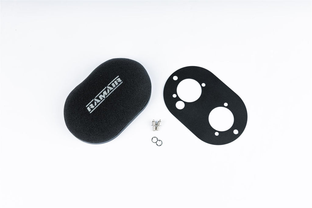 Domed Carb Air Filter & Baseplate to fit Dellorto 40 DHLA - 65mm Internal Height