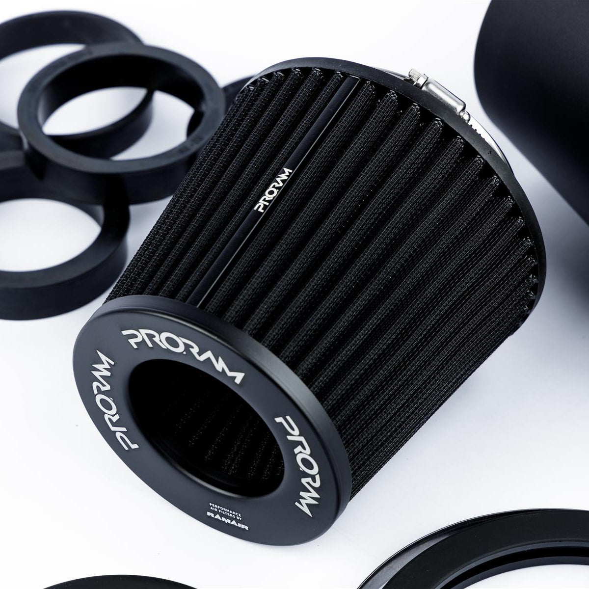 ProMax Large Universal Pleated  Rubber Neck Pleated Air Filter in Enclosed Airbox With Reducing Rings